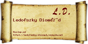 Ledofszky Dioméd névjegykártya